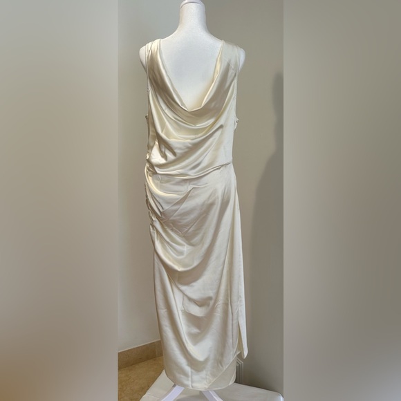 S’Edge NWT midi dress ruching size with back exposed cowl back dress size Large - Picture 4 of 4